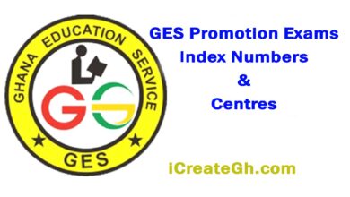 GES Promotion Exams Index Numbers