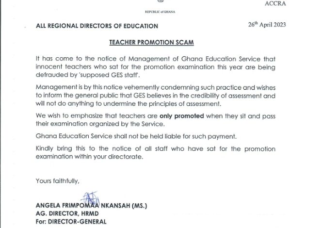 Teachers Promotion Scam Alert