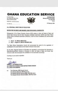 GES Announces 2024 BECE and WASSCE Examination Dates